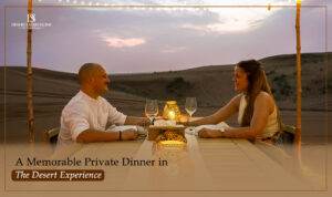 private dinner in desert | Evening Desert Safari Dubai Blog banner by The Desert Safari in Dubai