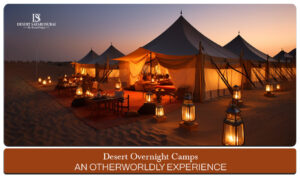 overnight desert camp Dubai | desert camping in Dubai blog banner by the desert safari in dubai