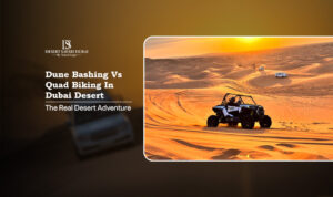 quad biking in Dubai desert | dune bashing in Dubai Blog Banner by The Desert Safari in Dubai