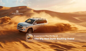 Big Red dune bashing Dubai | Dubai red dune safari Blog Banner by The Desert Safari in Dubai