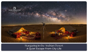 Stargazing in the Arabian Desert under a clear night sky