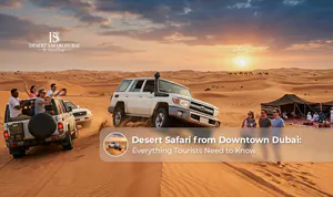 Desert Safari from Downtown Dubai with dune bashing and BBQ dinner adventure