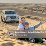 A couple enjoying a romantic desert safari experience in Dubai during November.